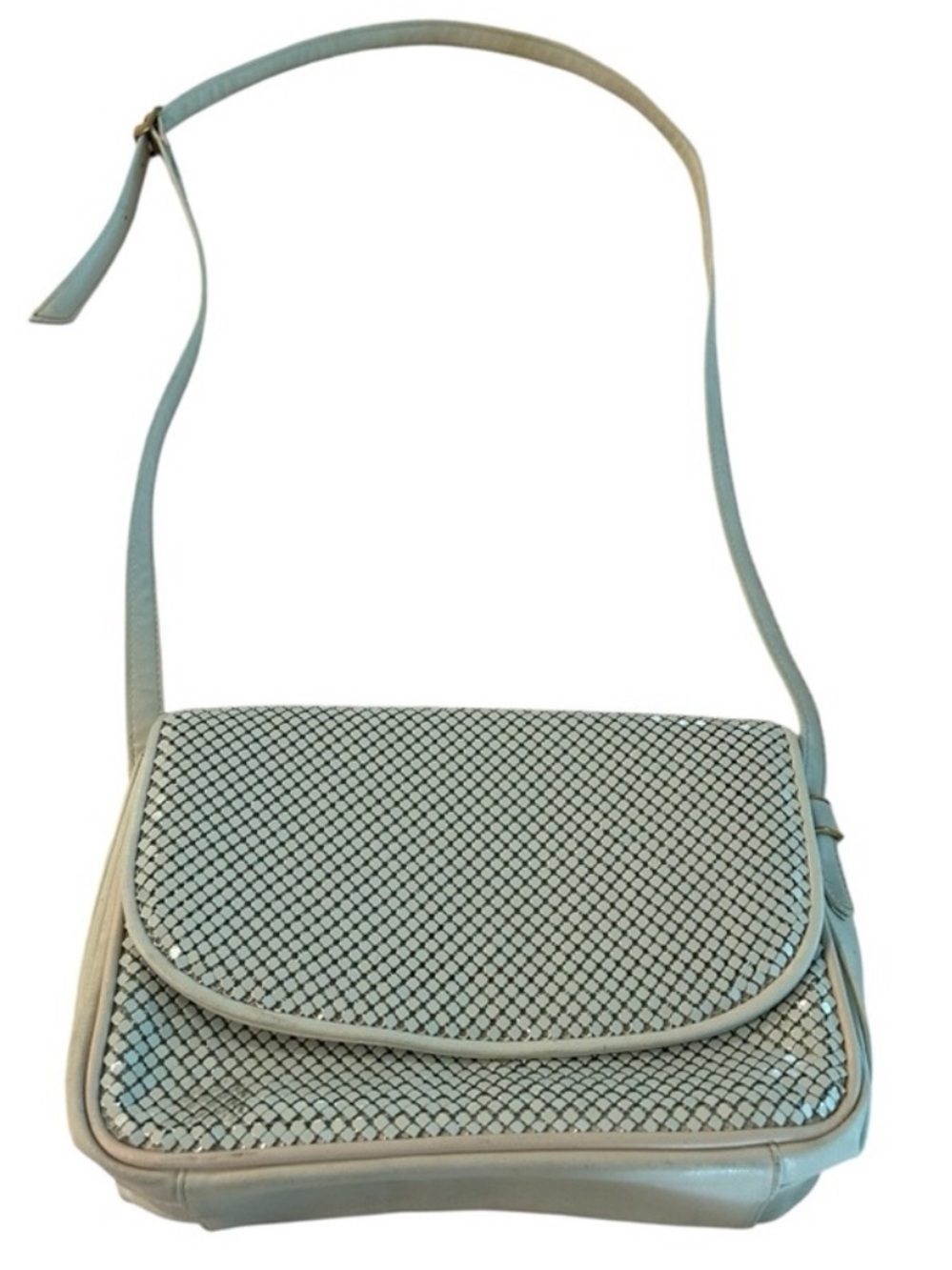 Whiting & Davis Cream Shoulder Bag